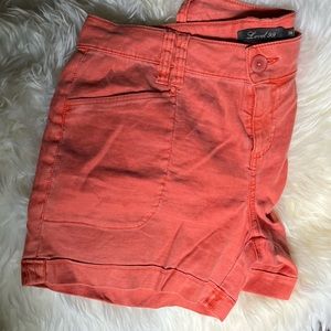 Level 99 watermelon, pink linen blend shorts